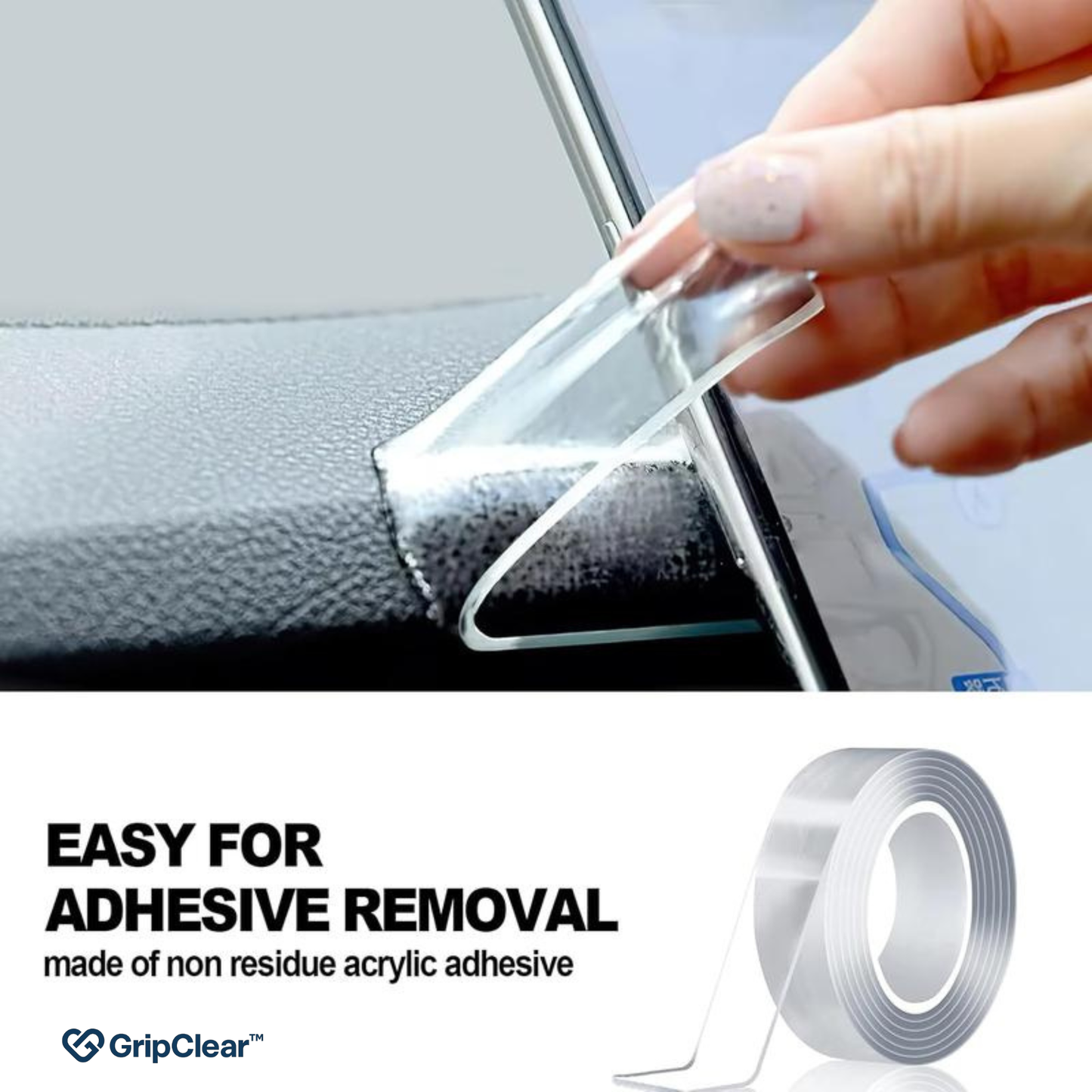 GripClear™ Heavy-Duty Double-Sided Mounting Tape – Nail-Free, Reusable, Damage-Free Adhesive