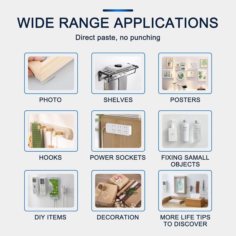 GripClear™ Heavy-Duty Double-Sided Mounting Tape – Nail-Free, Reusable, Damage-Free Adhesive